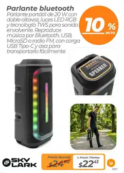 TVentas SKY LARK Parlante bluetooth oferta
