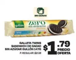 Delportal Supermercados Galleta Twins Sandwich de Cacao Sin Azúcar Gullón oferta