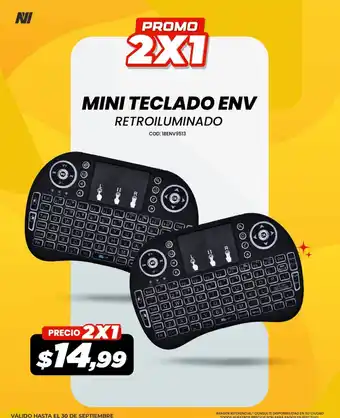 Mini teclado env retroiluminado