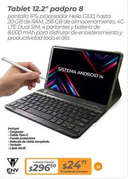 TVentas ENV TECH Tablet 12.2" padpro 8 oferta