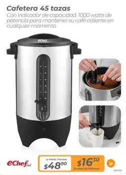TVentas Echef pro cafetera 45 tazas oferta