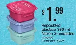 Tia Repostero plástico 360 ml Nitron 3 unidades oferta