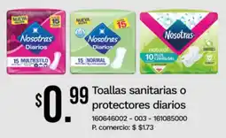 Tia Nosotras Toallas sanitarias o protectores diarios oferta