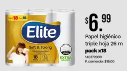 Tia Elite Papel higiénico triple hoja 26 m pack x18 oferta