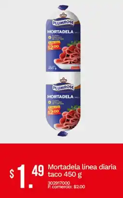Tia Plumrose Mortadela taco oferta