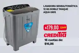 Tia LAVADORA SEMIAUTOMÁTICA 12 KG DOBLE TANQUE AQUA GRIS oferta