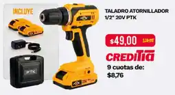 Tia Taladro atornillador 1/2" 20V PTK oferta