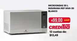Tia MICROONDAS 20 L INDURAMA REF MWI-20 BLANCO oferta