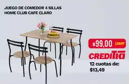 Tia JUEGO DE COMEDOR 4 SILLAS HOME CLUB CAFE CLARO oferta