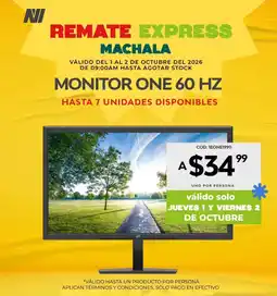 Novicompu Monitor one 60 hz oferta