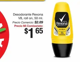 Mi Comisariato Desodorante Rexona V8, roll on 50 ml oferta