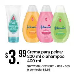 Tia Crema para peinar 200 ml o Shampoo 400 ml oferta
