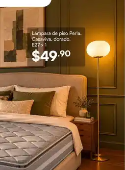 Ferrisariato Lámpara de piso perla, casaviva, dorado oferta