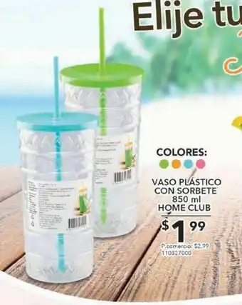 Tia Vasoo de plástico con sorbete 850 ml home club oferta