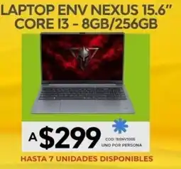 Novicompu LAPTOP ENV NEXUS 15.6" CORE I3 - 8GB/256GB oferta