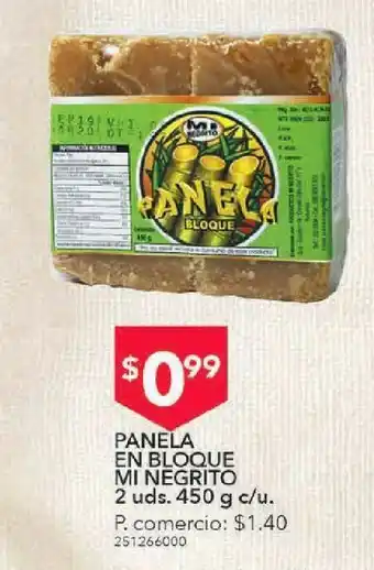 Panela en bloque mi negrito 2uds. 450g c/u