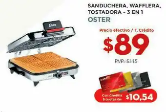 Tia Sanduchera, wafflera, tostadora 3 en 1 oster oferta