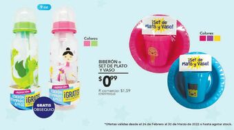 Tia Biberón o set de plato y vaso oferta