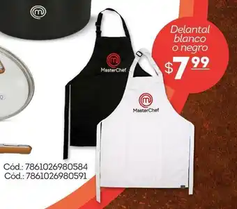 Delantal Blanco o Negro 7861026980584/7861026980591