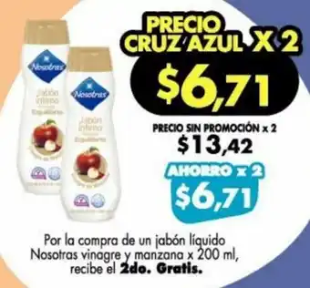 Farmacias Cruz Azul Nosotras Vinagre y Manzana x 200ml oferta