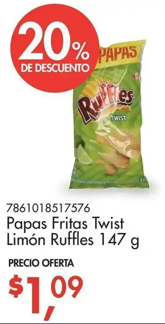 Papas Fritas Twist Limón Ruffles 147g