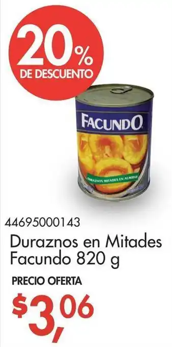 Duraznos en Mitades Facundo 820g