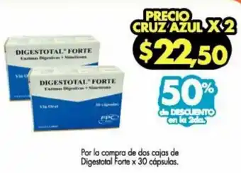 Farmacias Cruz Azul Digestotal Forte x 30 Cápsulas oferta