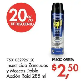 Insecticida Zancudos y Moscas Doble Acción Raid 285ml