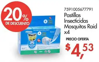 Pastillas Insecticidas Mosquitos Raid x4