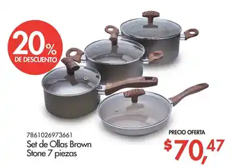 Supermaxi Set de Ollas Brown Stone 7 piezas oferta