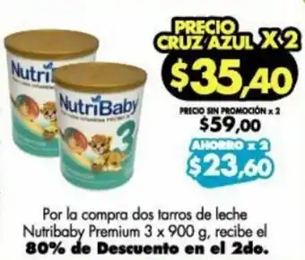 Farmacias Cruz Azul Leche NutriBaby Premium 3 x 900g oferta