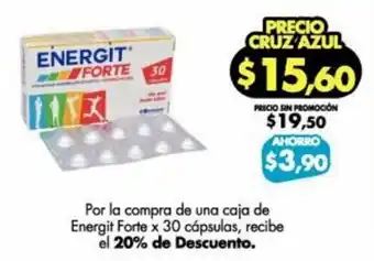 Farmacias Cruz Azul Energit Forte x 30 cápsulas oferta