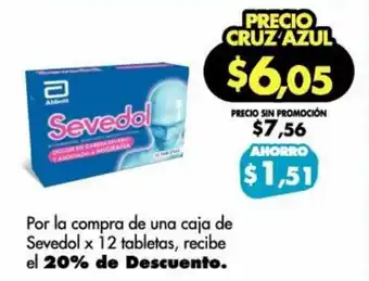 Farmacias Cruz Azul Sevedol x 12 tabletas oferta