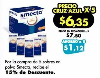 Farmacias Cruz Azul Smecta Polvo 5 sobres oferta