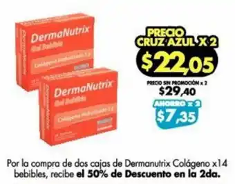 Farmacias Cruz Azul Dermanutrix Colágeno x 14 oferta