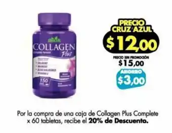 Farmacias Cruz Azul Collagen Plus Complete x 60 tabletas oferta