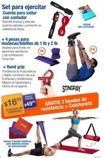 TVentas Set para Ejercitar Cuerda para Saltar con Contador + 4 Pesas para Muñecas/Tobillos de 1 lb y 2 lb + Hand Grip oferta