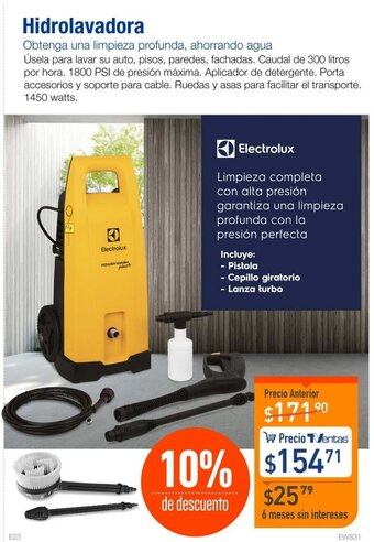 TVentas Hidrolavadora Electrolux oferta