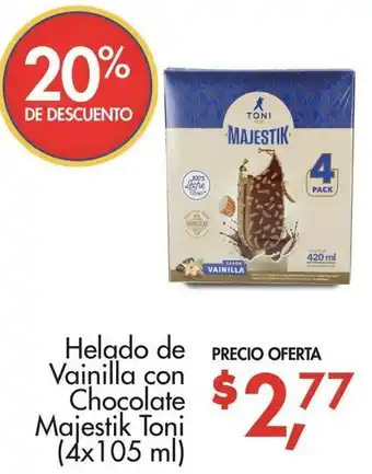 Supermaxi Helado de Vainilla con Majestik Toni 4x105ml oferta