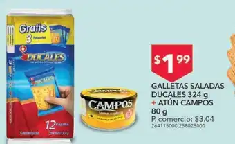 Tia Galletas saladas ducales 324g + atún campos 80g oferta