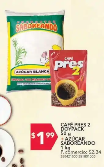 Tia Café pres 2 doypack 50g + azucar saboreando 1kg oferta