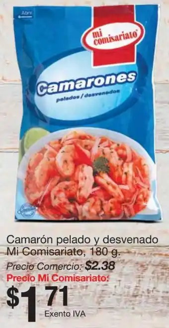 Mi Comisariato Camarón Pelado y Desvenado 180g oferta
