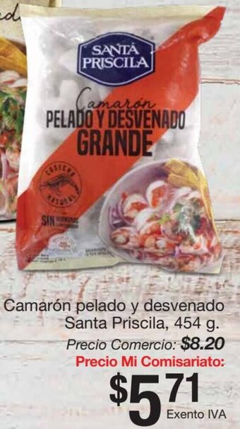 Mi Comisariato Camarón Pelado y Desvenado Santa Priscila 454g oferta