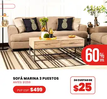 Muebles el Bosque Sofá Marina 3 Puestos oferta