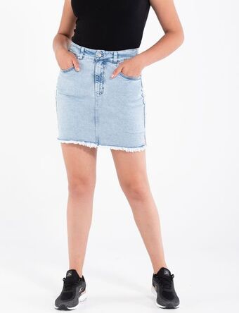 Moda RM Falda jean deflecada celeste oferta