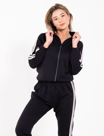 Moda RM Conjunto sport chompa pantalón negro oferta