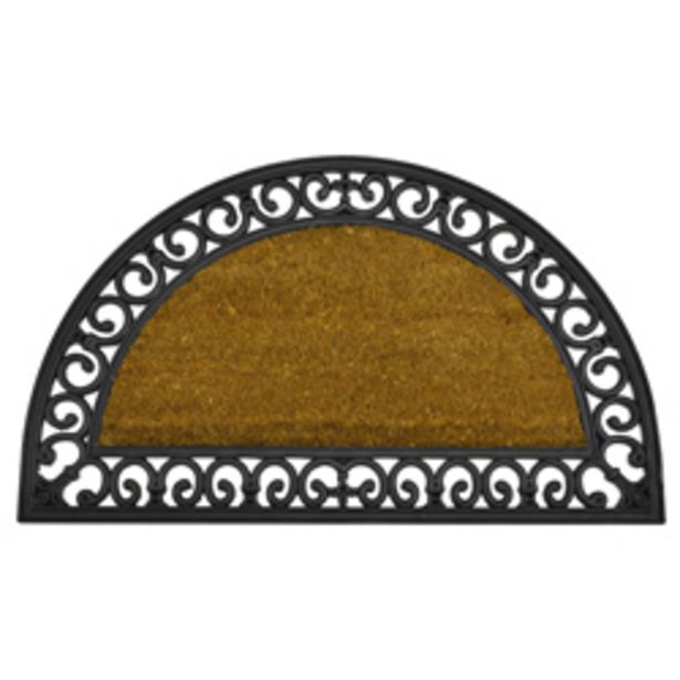 Boyacá Alfombra de piso semicircular de caucho y yute exterior 75x45cm oferta