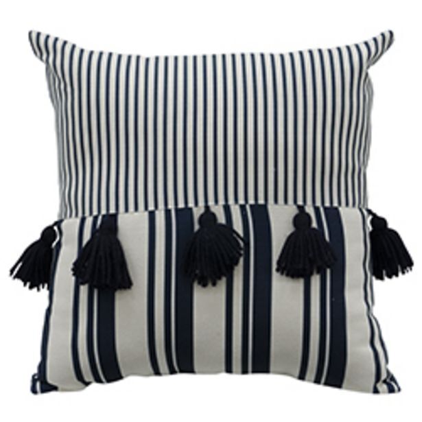 Boyacá Cojín ocean con borlas azul 45x45cm oferta