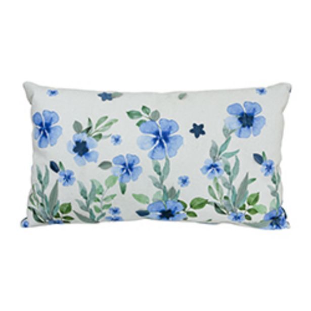 Boyacá Cojín estampado de flores azul celeste oferta