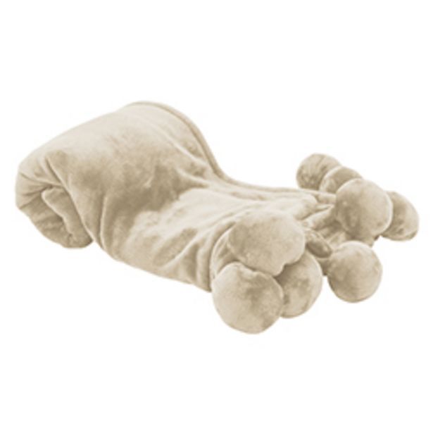 Boyacá Manta decorativa pompon almendra 1x150mt oferta